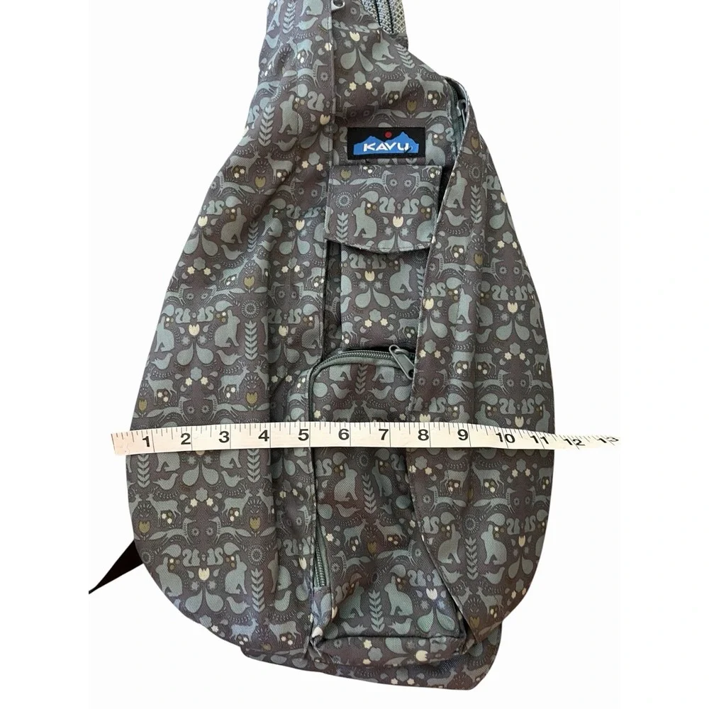 Kavu Rope Sling Crossbody Bag Special Edition Green Forest Folklore Animals